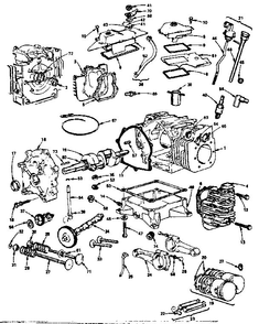 Cylinder, Crankshaft And Engine Base Group Diagram and Parts List for 402417 0660-01 - 0660-01 Briggs and Stratton Engine